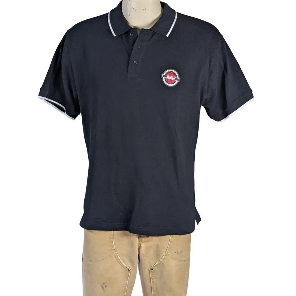 Cavalli Class Mens Polo Shirt Black Short Sleeve Logo Sz L NWT $125